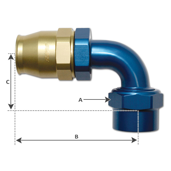 90° Elbow Hose Fitting -08 JIC (AN)