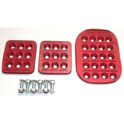 Rally Design Pedal Plate Set Red