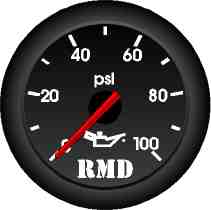 RMD Oil Pressure Gauge 0>100PSi - 50mm Diameter - Mechanical