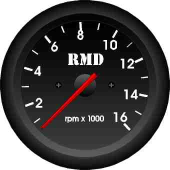 RMD Tacho Gauge 0>16000RPM - 80mm Diameter - Electronic