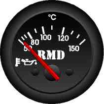 RMD Oil Temp Gauge 50>150 C - 50mm Diameter - Electronic