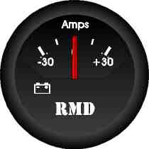 RMD Ammeter Gauge -30>+30 Amps - 50mm Diameter - Electronic