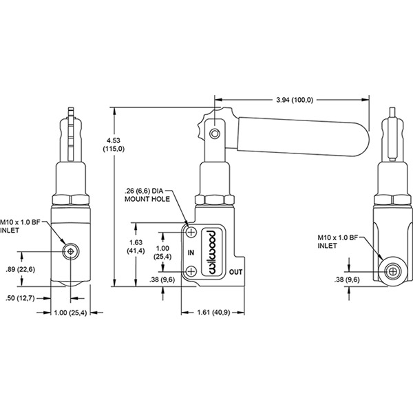 Lever Style Proportioning Valve - M10 x 1