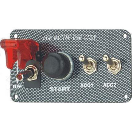 Ignition Switch / Aircraft Cover & Start +2 Accs - Carbon Effect