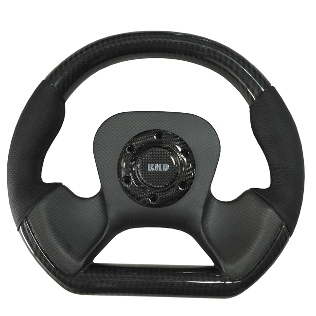 Futuro 320mm Flat Natural Carbon Wheel - Leather Rim
