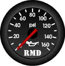 RMD Oil Pressure Gauge 0>160PSi - 50mm Diameter - Mechanical